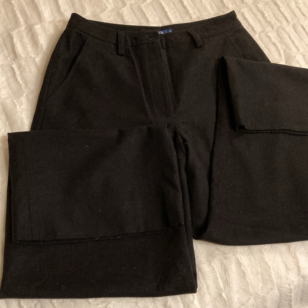 J. Crew wool nylon cashmere navy blue size 10 wide leg pants
